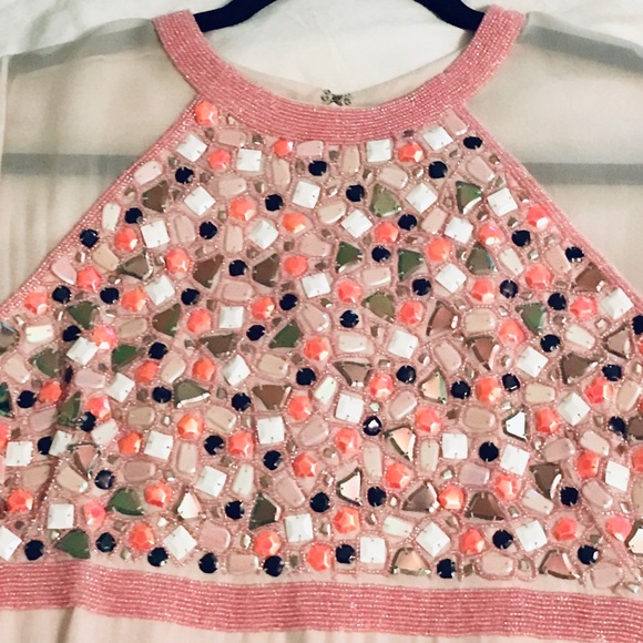 Worn 1x Embellished Pink French connection dress - Picture 4 of 5